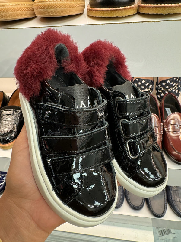 MAA Black Patent Fur Sneaker