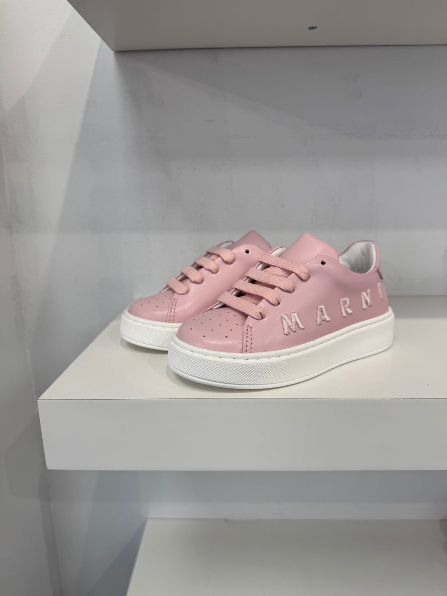 スニーカー MARNI Laced Up Sneakers - Marni - Leather - Pink Marni Pink Sneaker – HAL Shoes
