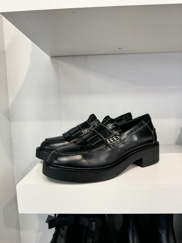 Angulus Black Fringe Loafer