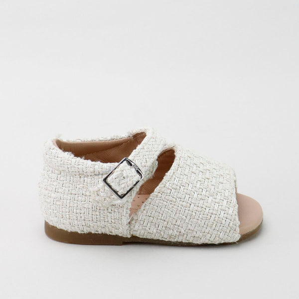 Papanatas White Tweed Baby Sandal