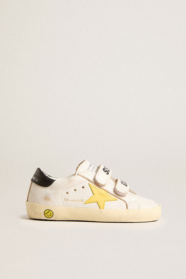 Golden Goose White Black Yellow Velcro Sneaker