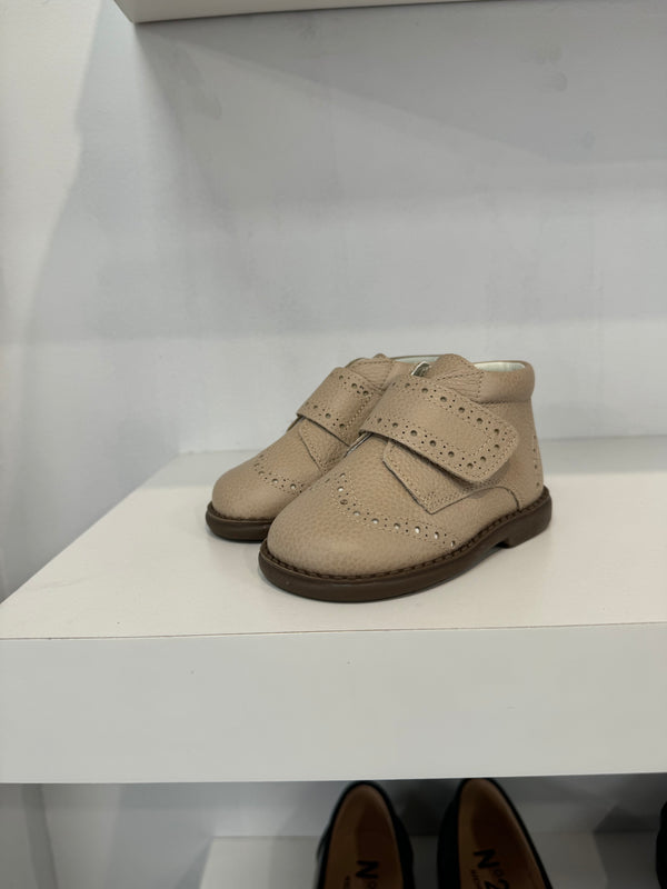 Andanines Taupe Baby Velcro Bootie