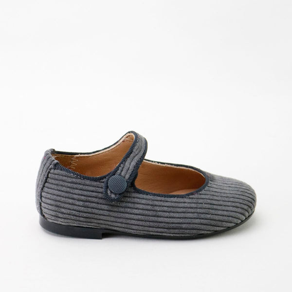 Papanatas Gray Corduroy Mary Jane