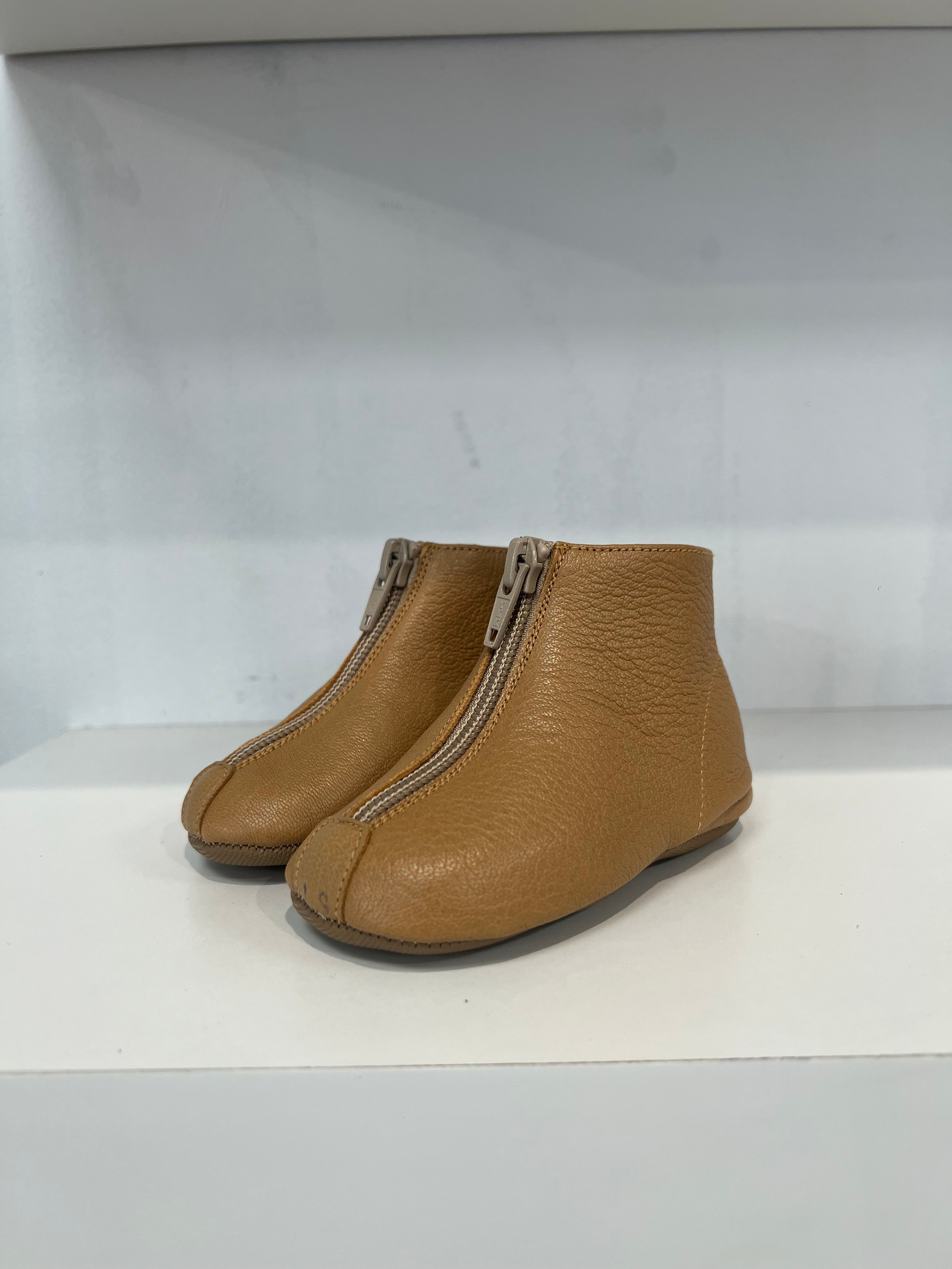 Pepe Caramel Zipper Bootie