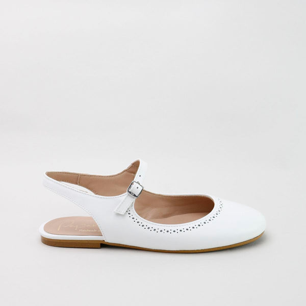 Papanatas White Buckle Sling Back