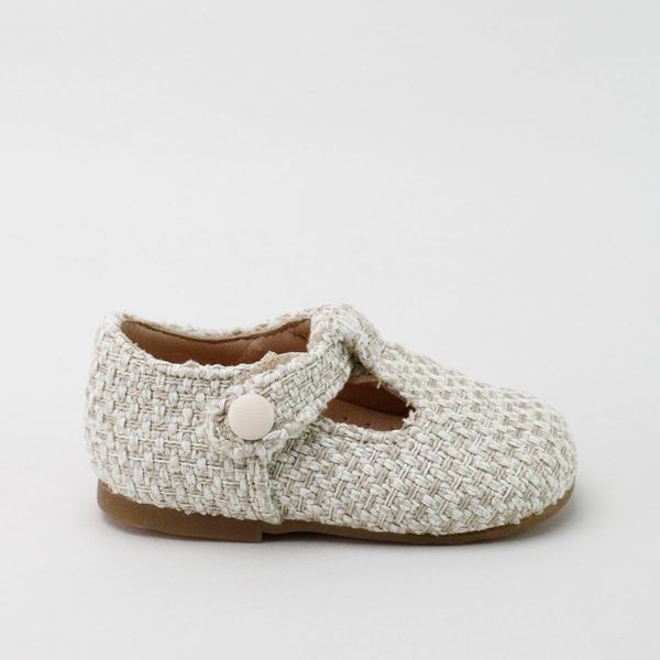 Papanatas Sand Tweed Baby T-Strap