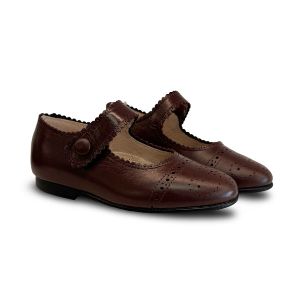 Don Louis Brown Scalloped Mary Jane