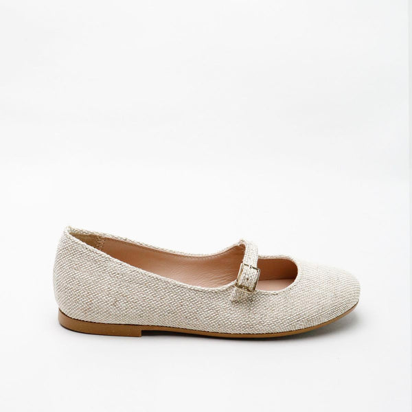 Papanatas Linen Buckle Strap Mary Jane