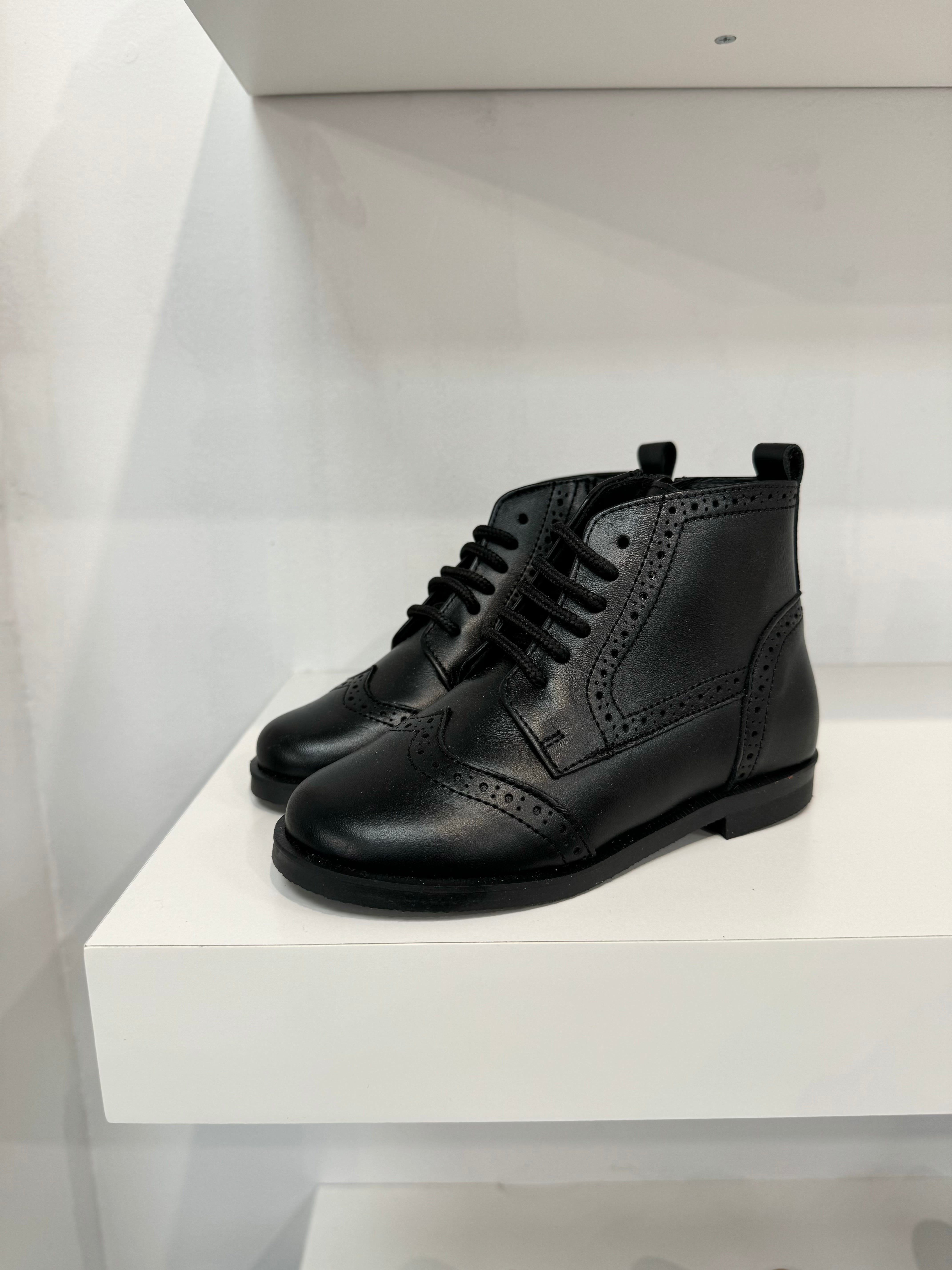 Don Louis Black Wingtip Bootie