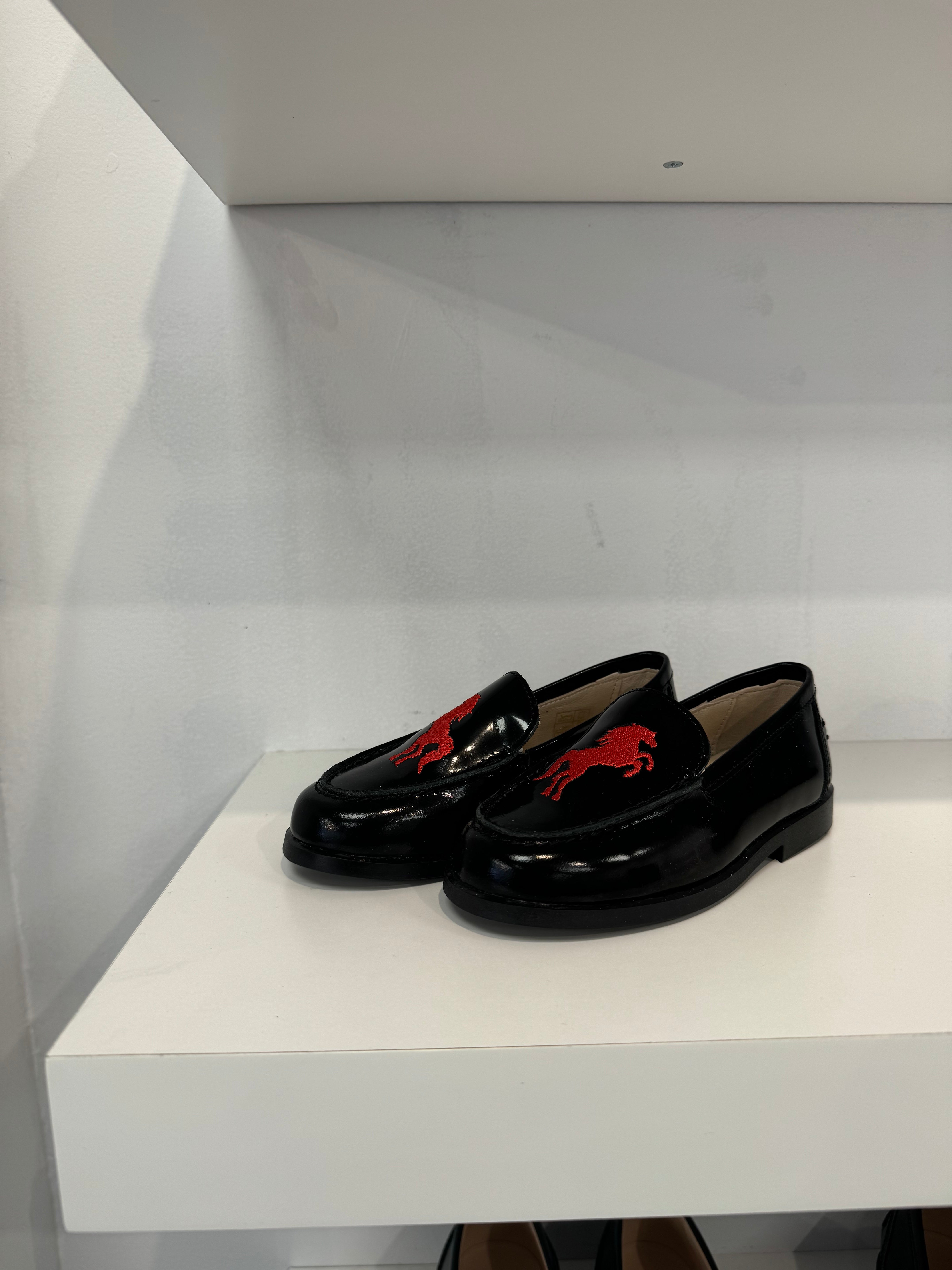 LMDI Black with Red Horse Loafer