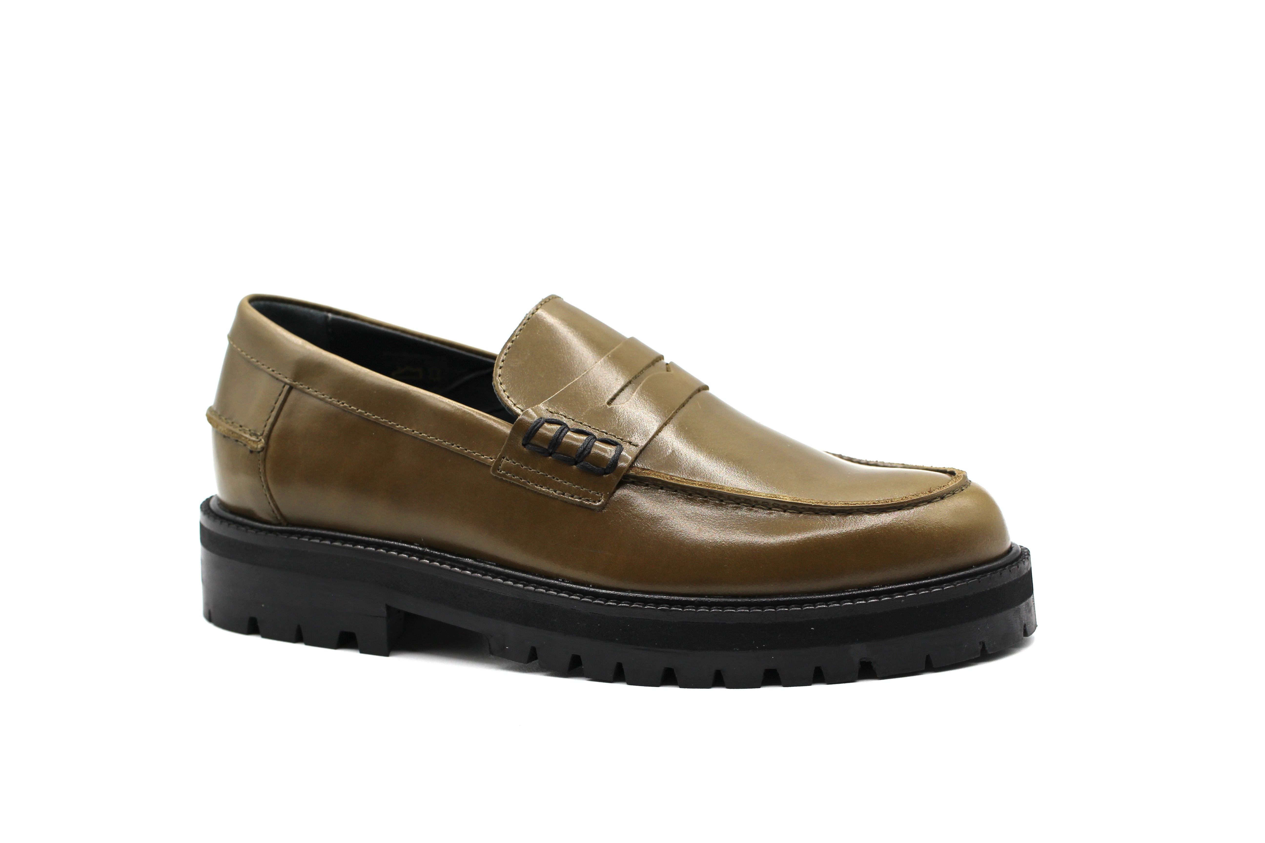 Angulus Dark Olive Chunky Loafer