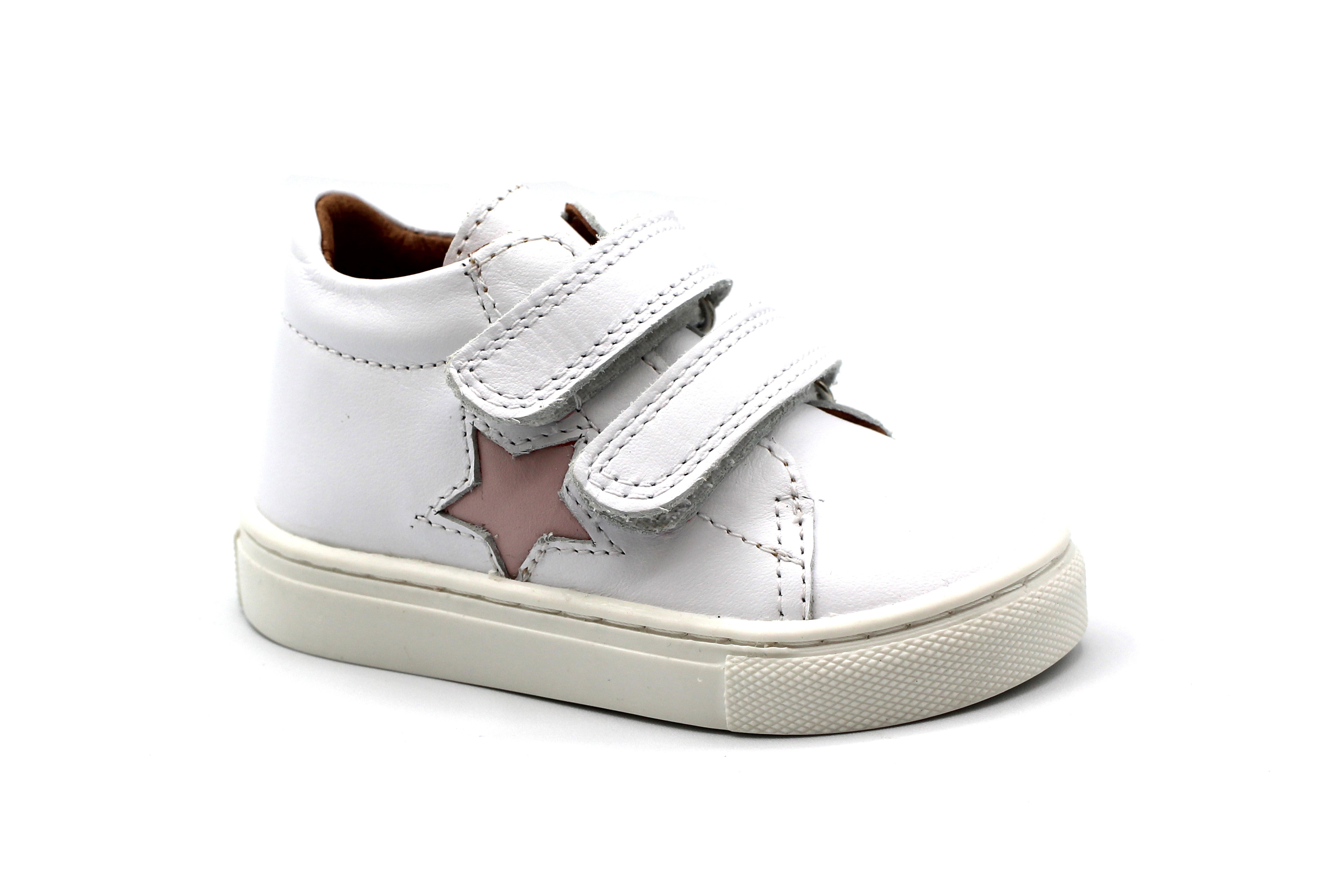 Atlanta White and Pink Star Baby Sneaker
