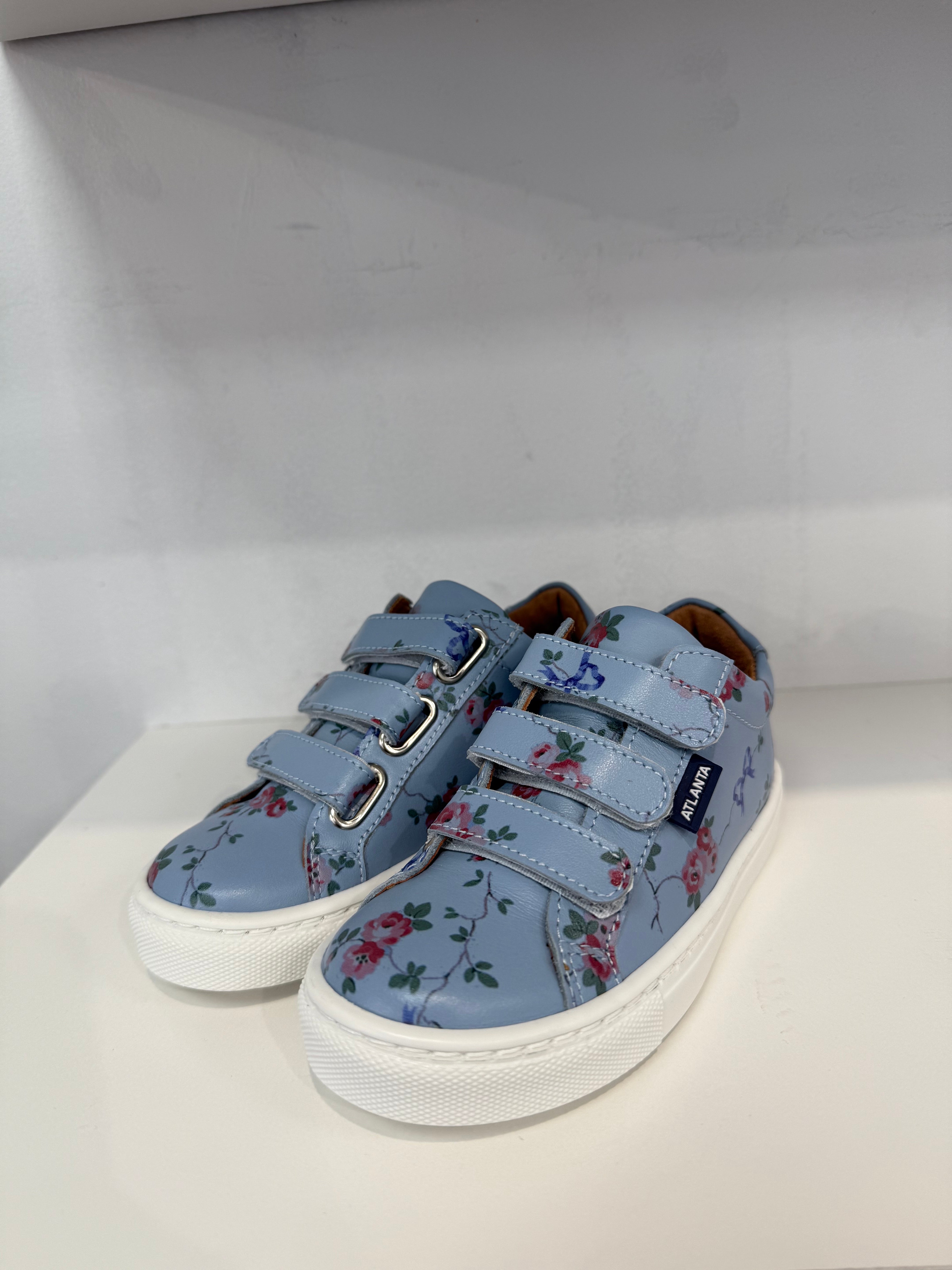 Atlanta Blue Floral Velcro Sneaker