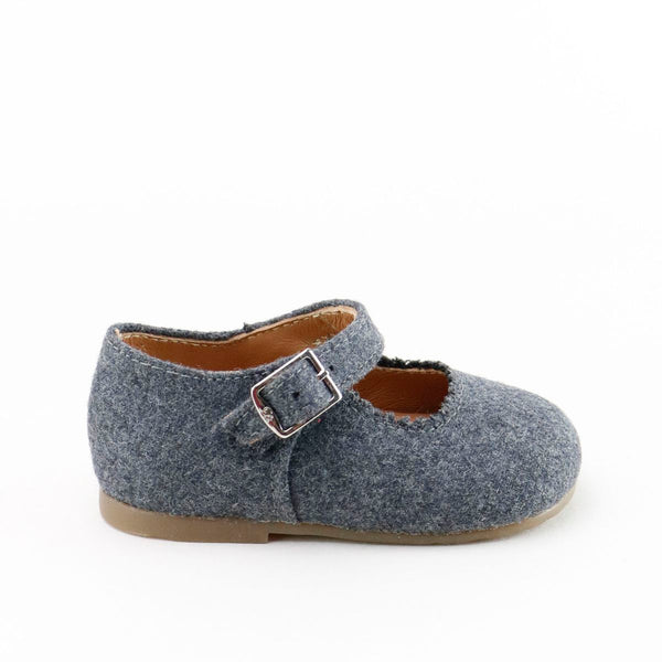 Papanatas Gray Wool Baby Mary Jane