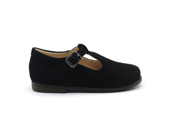 Beberlis Suede Black Baby T-Strap