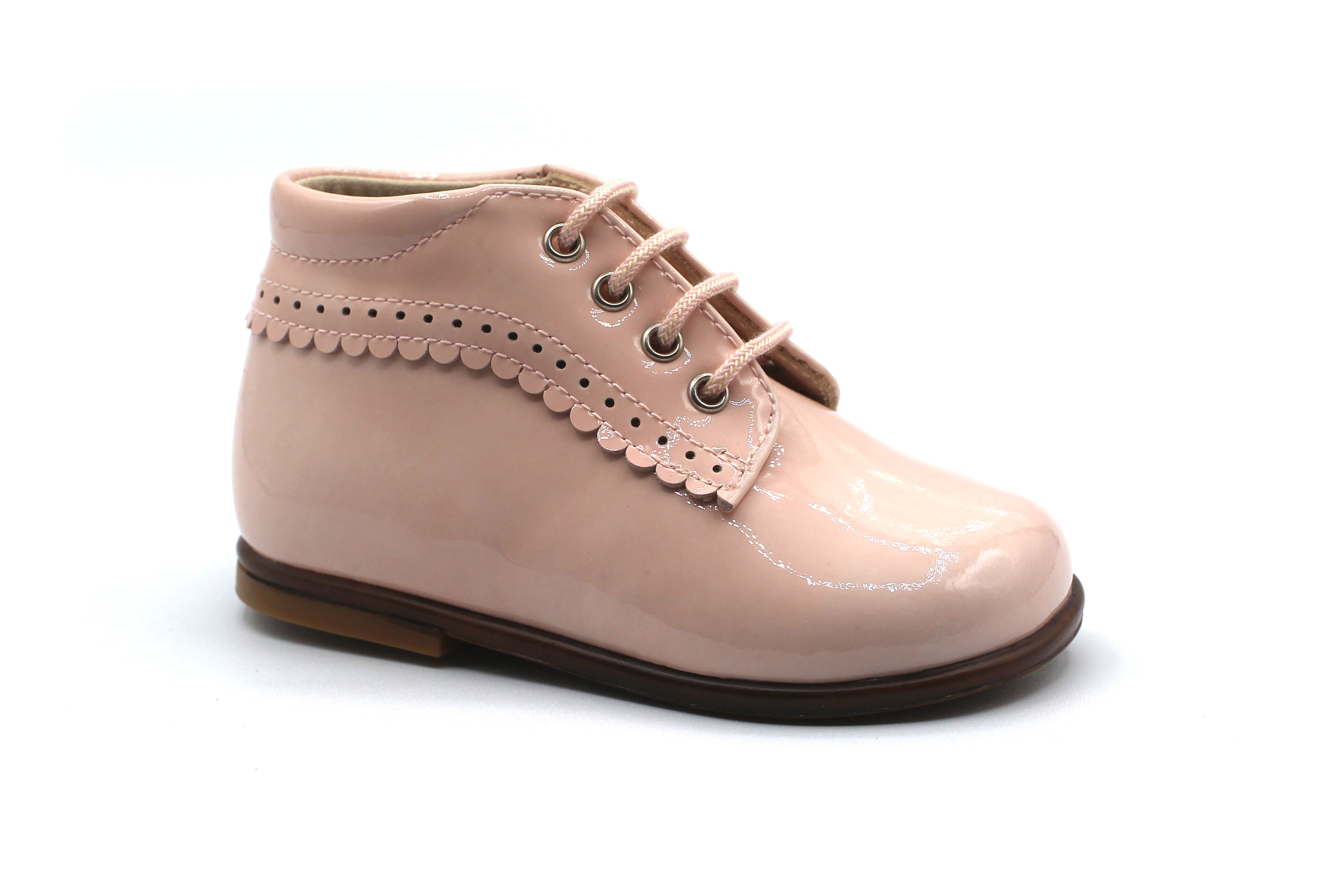 Beberlis Soft Pink Lace Up Baby Bootie