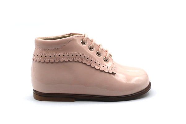Beberlis Soft Pink Lace Up Baby Bootie