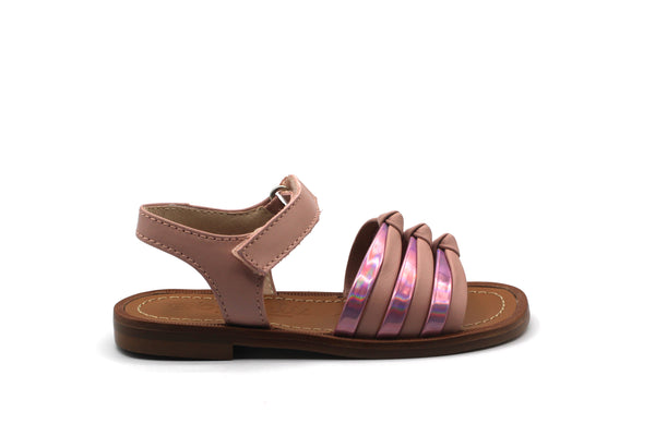 Beberlis Pink Metallic Knot Sandal
