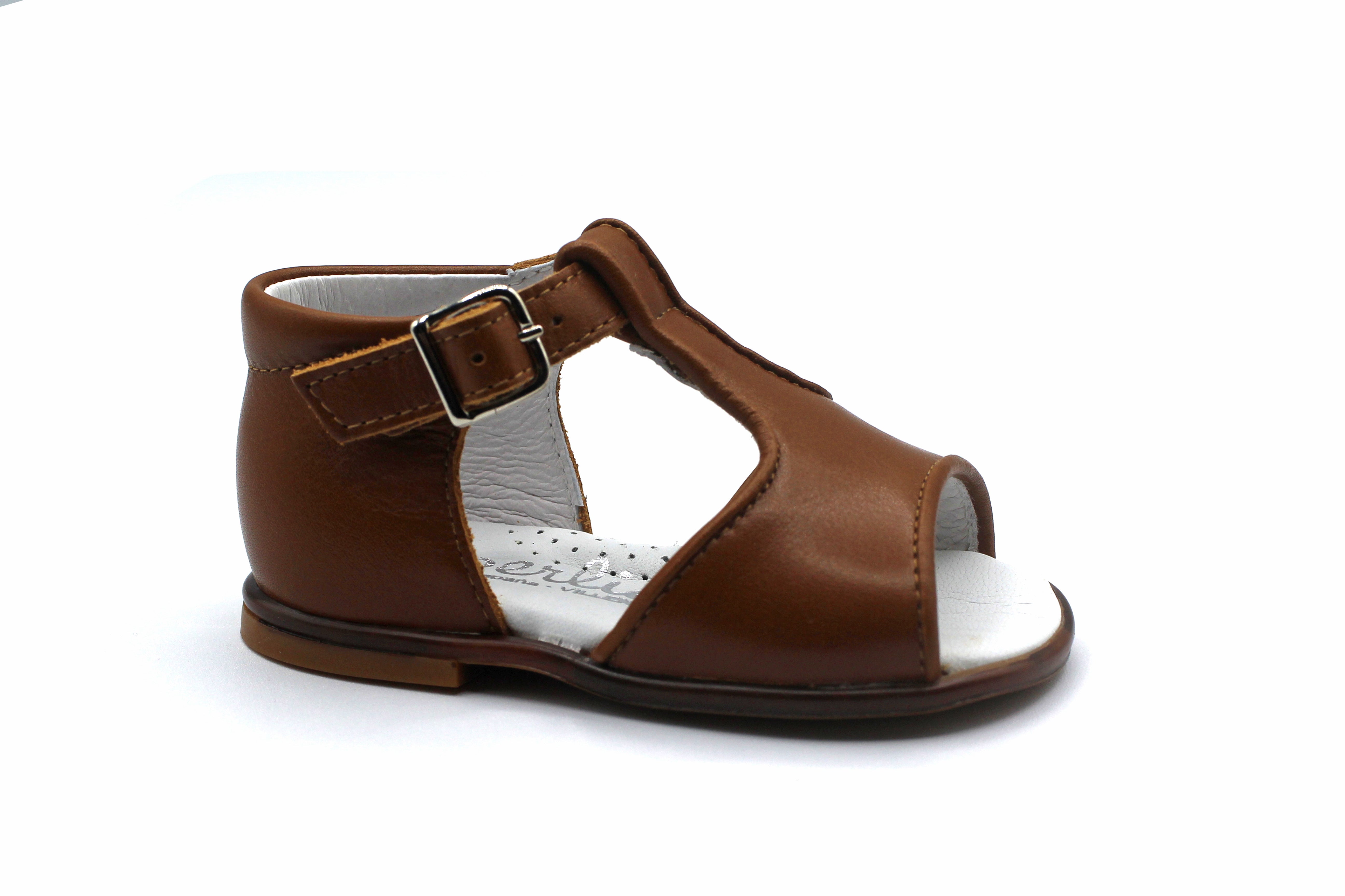 Beberlis Luggage Brown T-Strap Open Toe Sandal