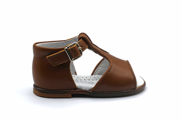 Beberlis Luggage Brown T-Strap Open Toe Sandal