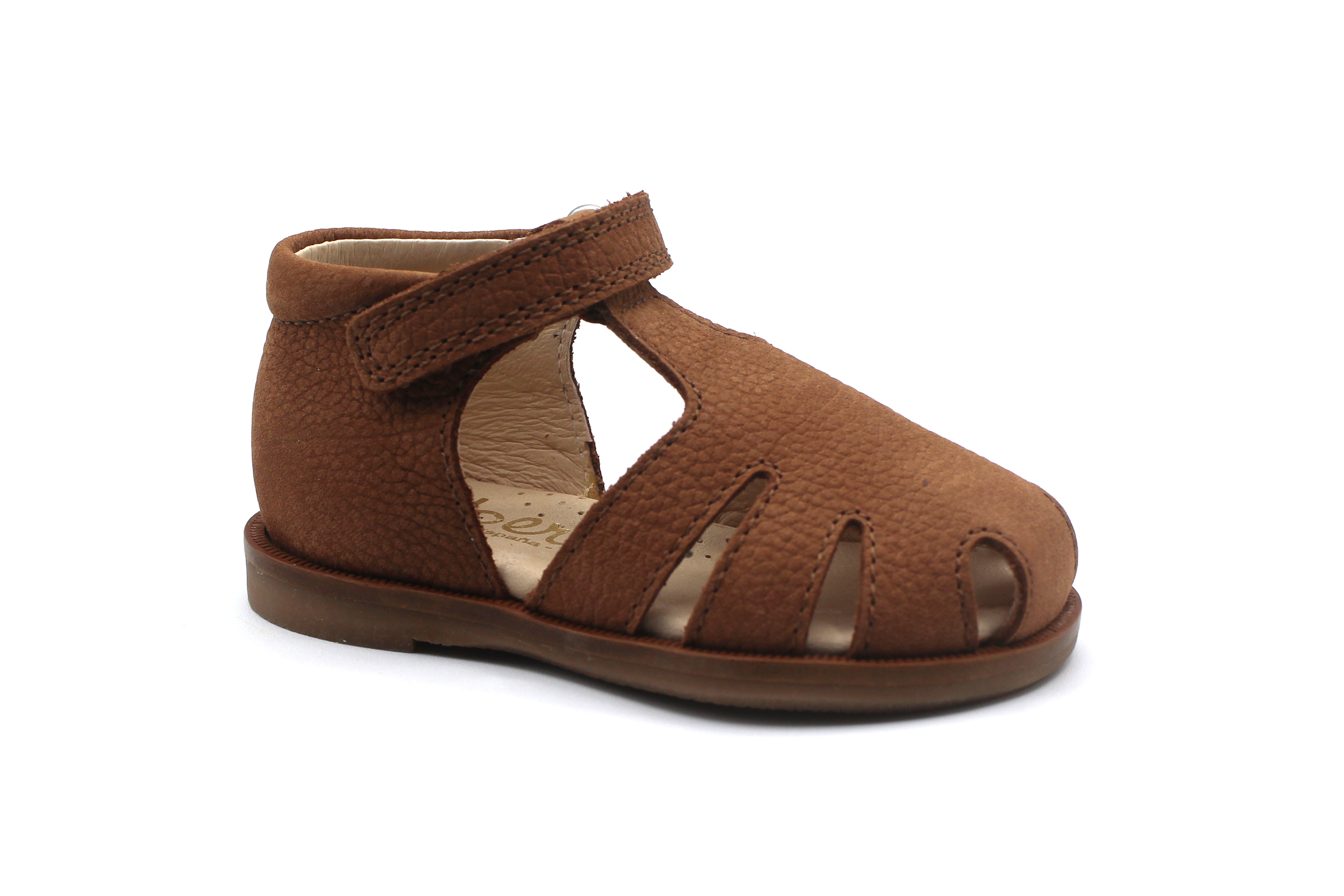 Beberlis Tan Closed Velcro Sandal