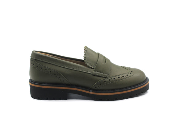 Beberlis Olive Green Penny Loafer