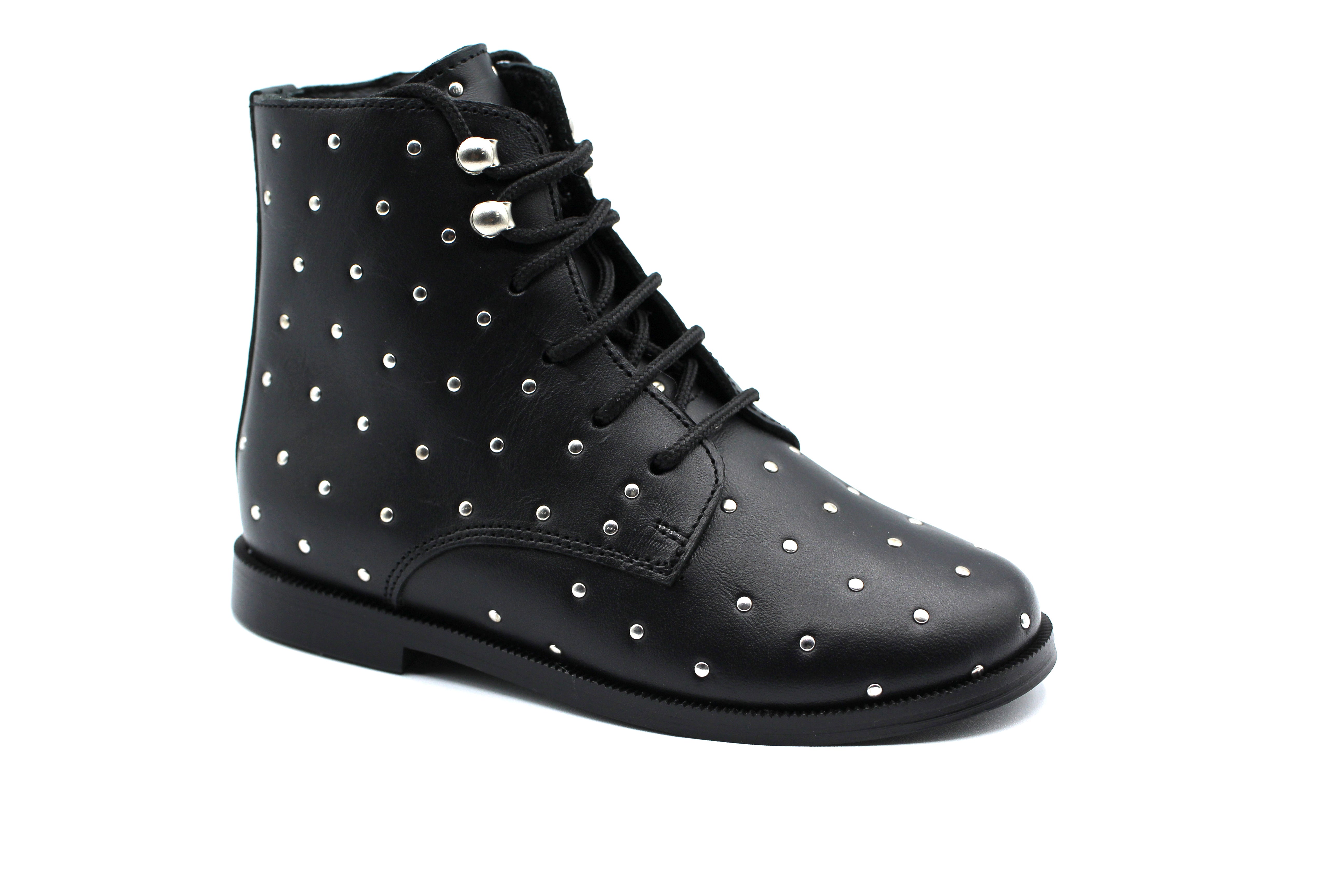 Don Louis Black Studded Bootie