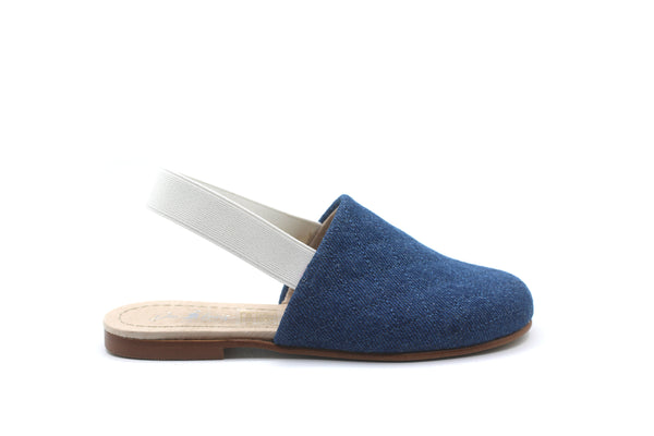 Don Louis Denim Quilted Sling Back