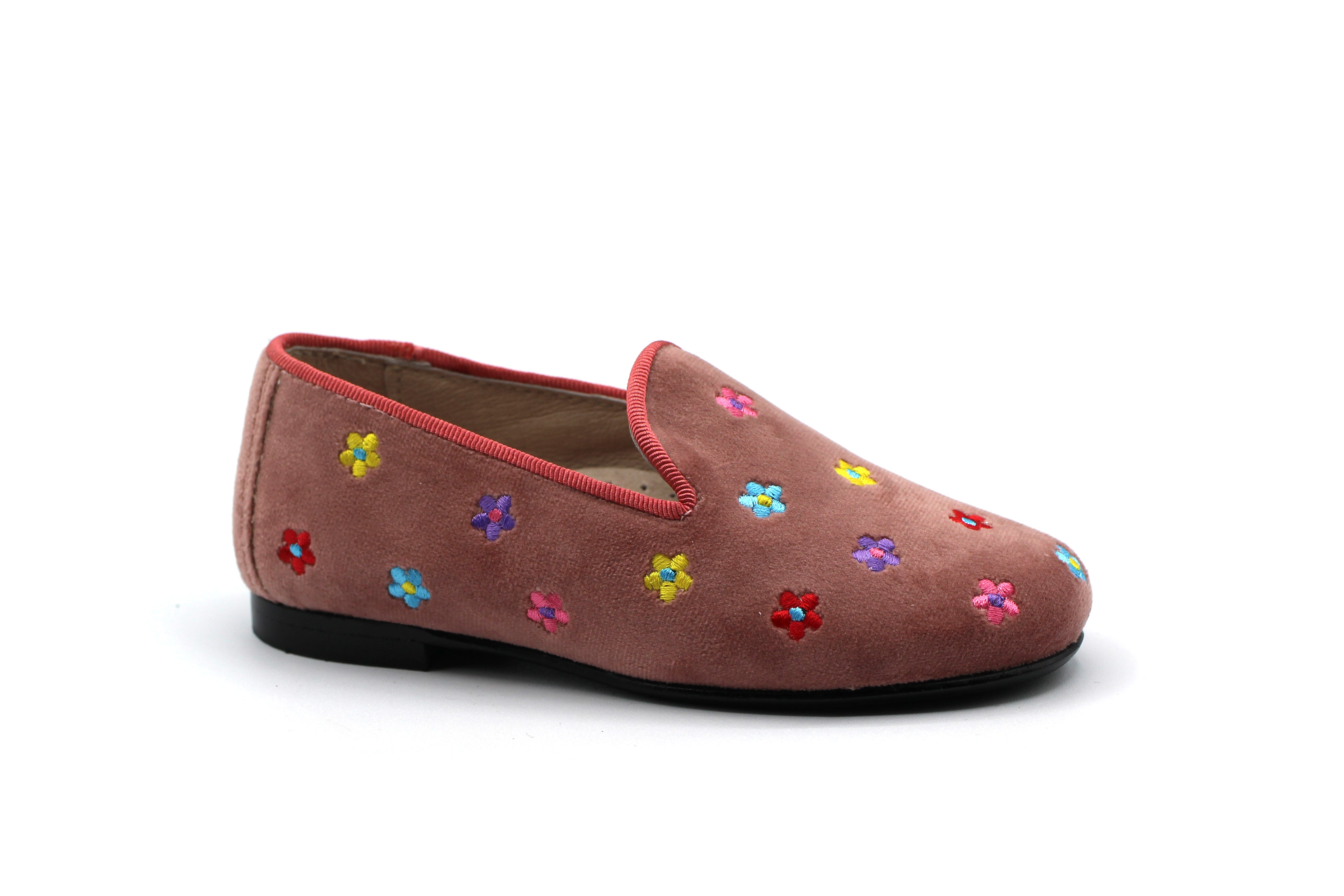 Don Louis Rosa Velvet Flower Color Smoking Shoe