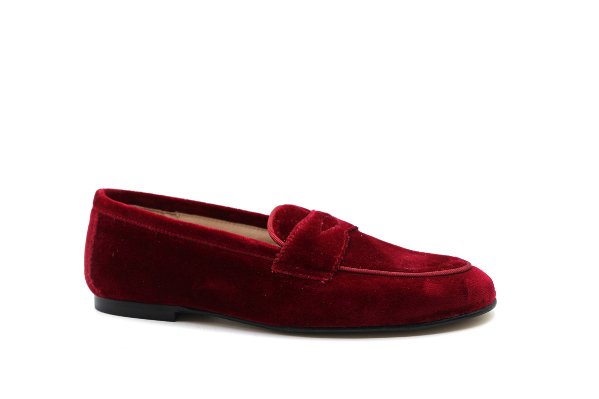 Don Louis Maroon Velvet Penny Loafer – HAL Shoes