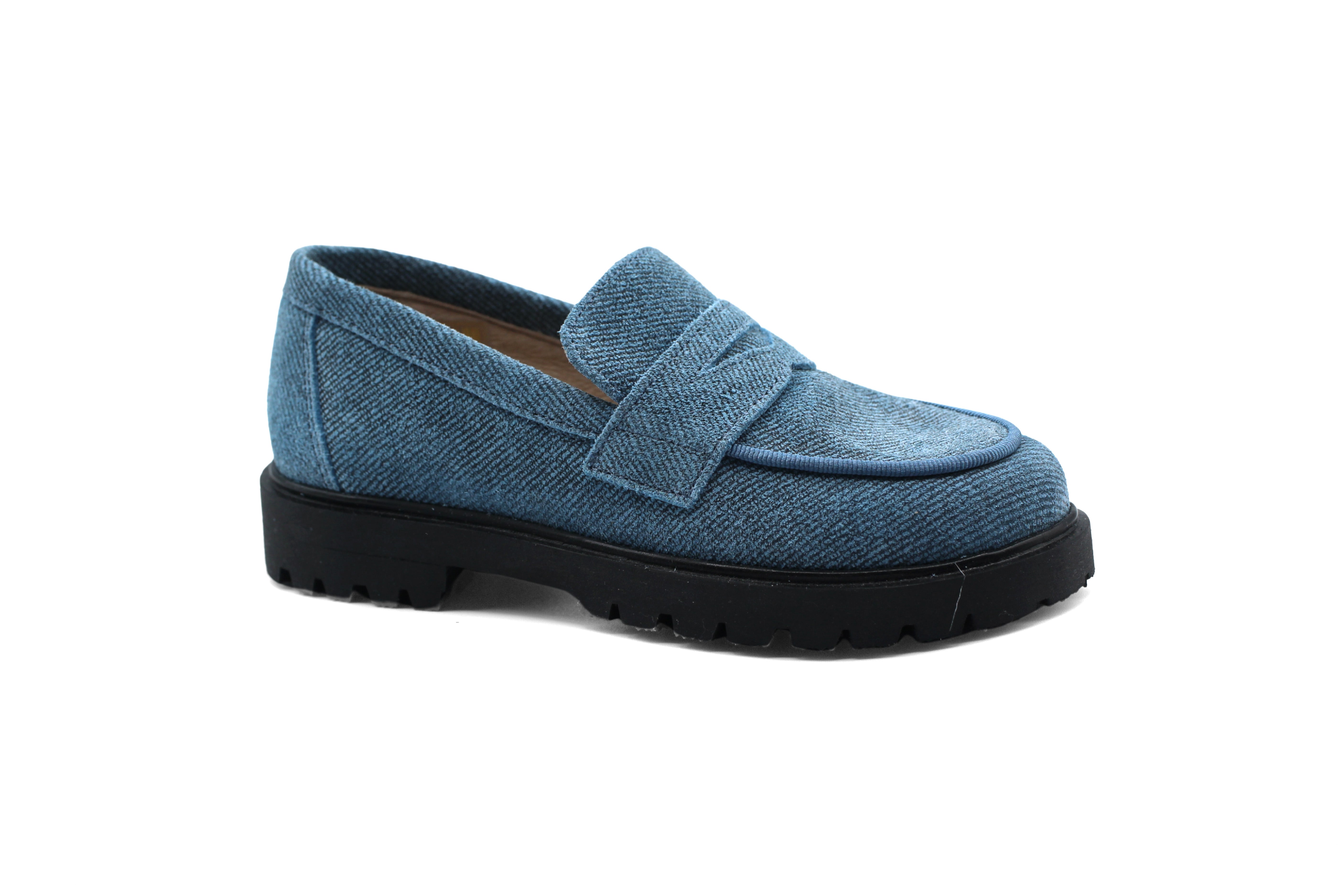 Don Louis Denim Leather Chunky Loafer