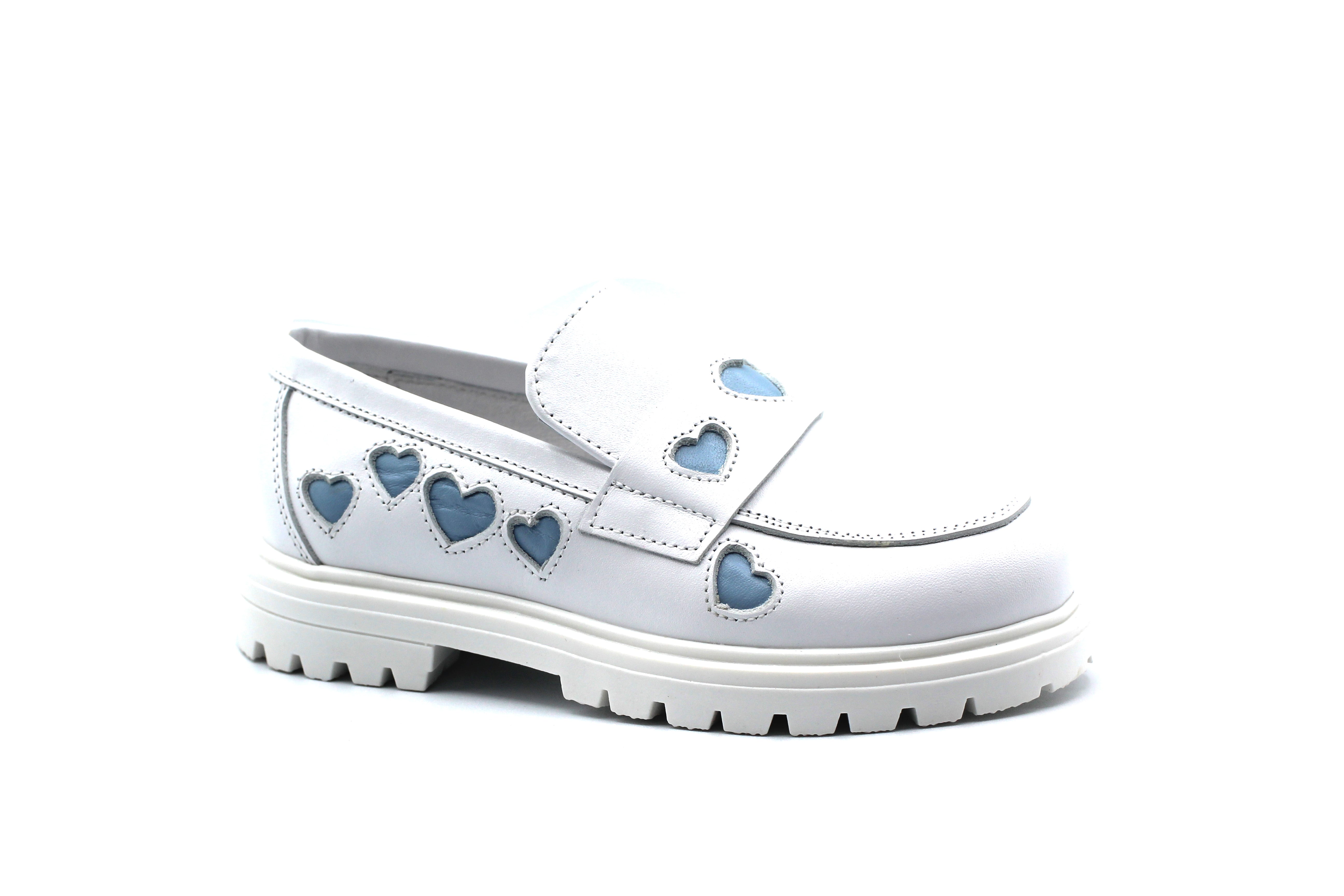 Don Louis White Chunky Heart Loafer