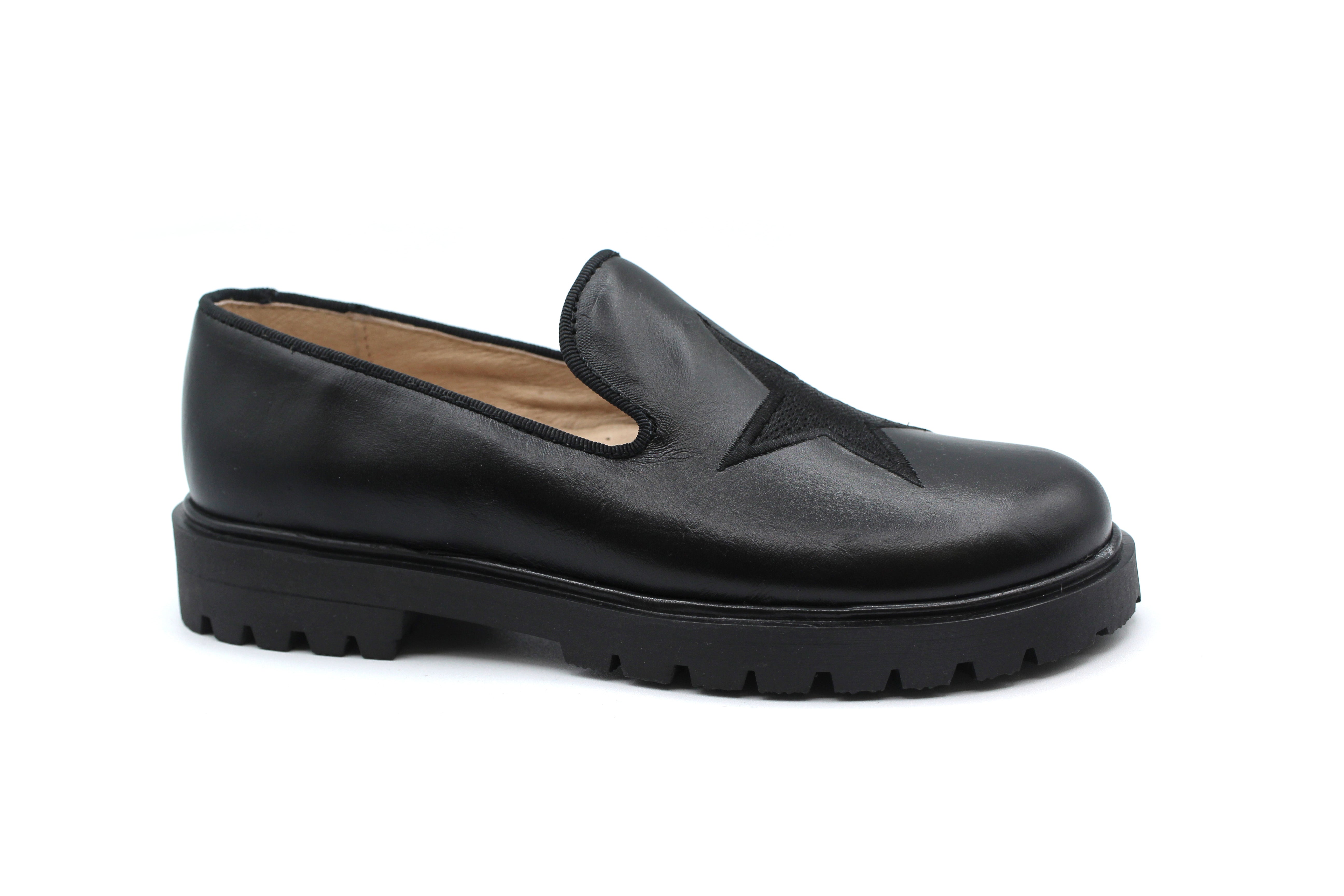 Don Louis Black Star Chunky Loafer