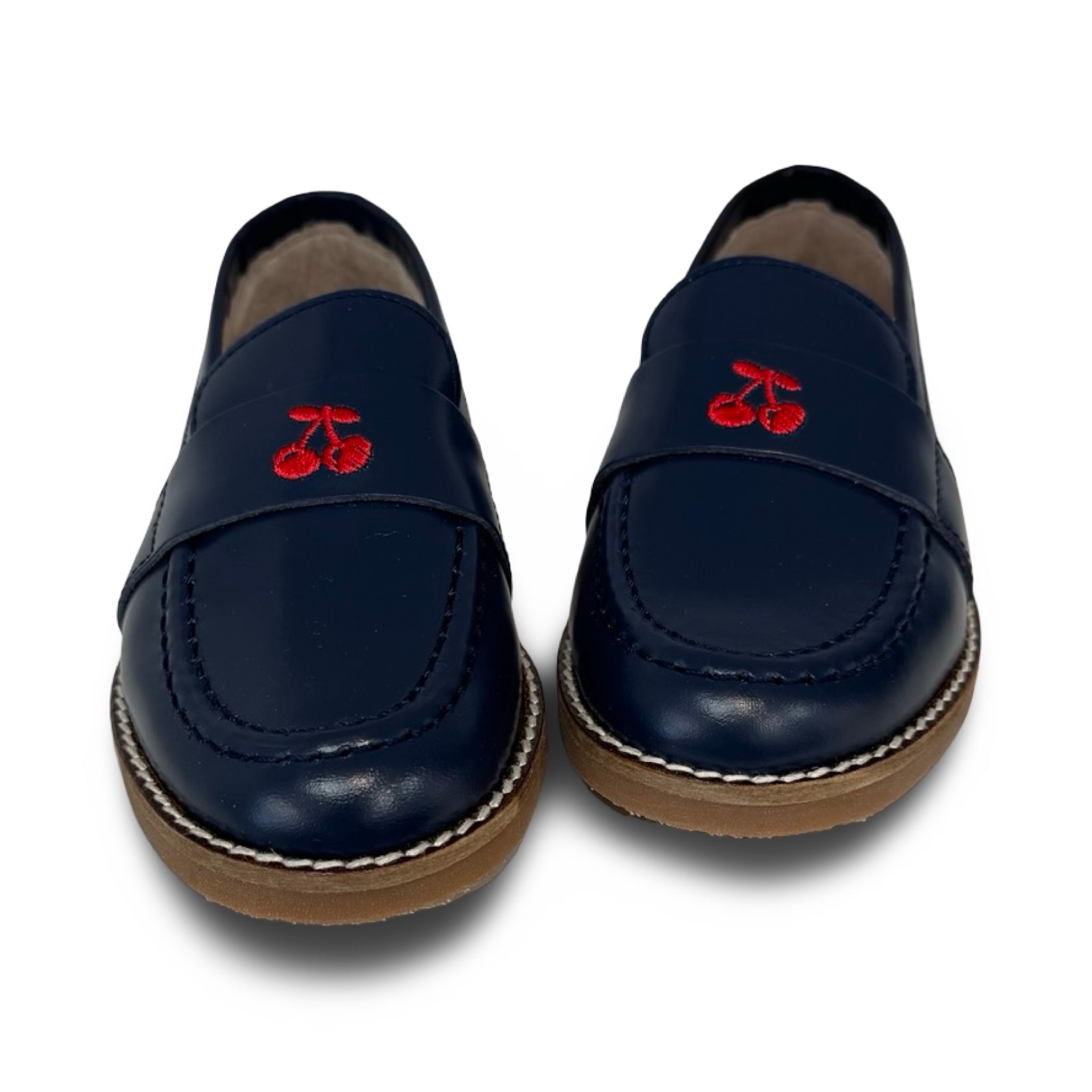Don Louis Navy Cherry Embroidery Laofer