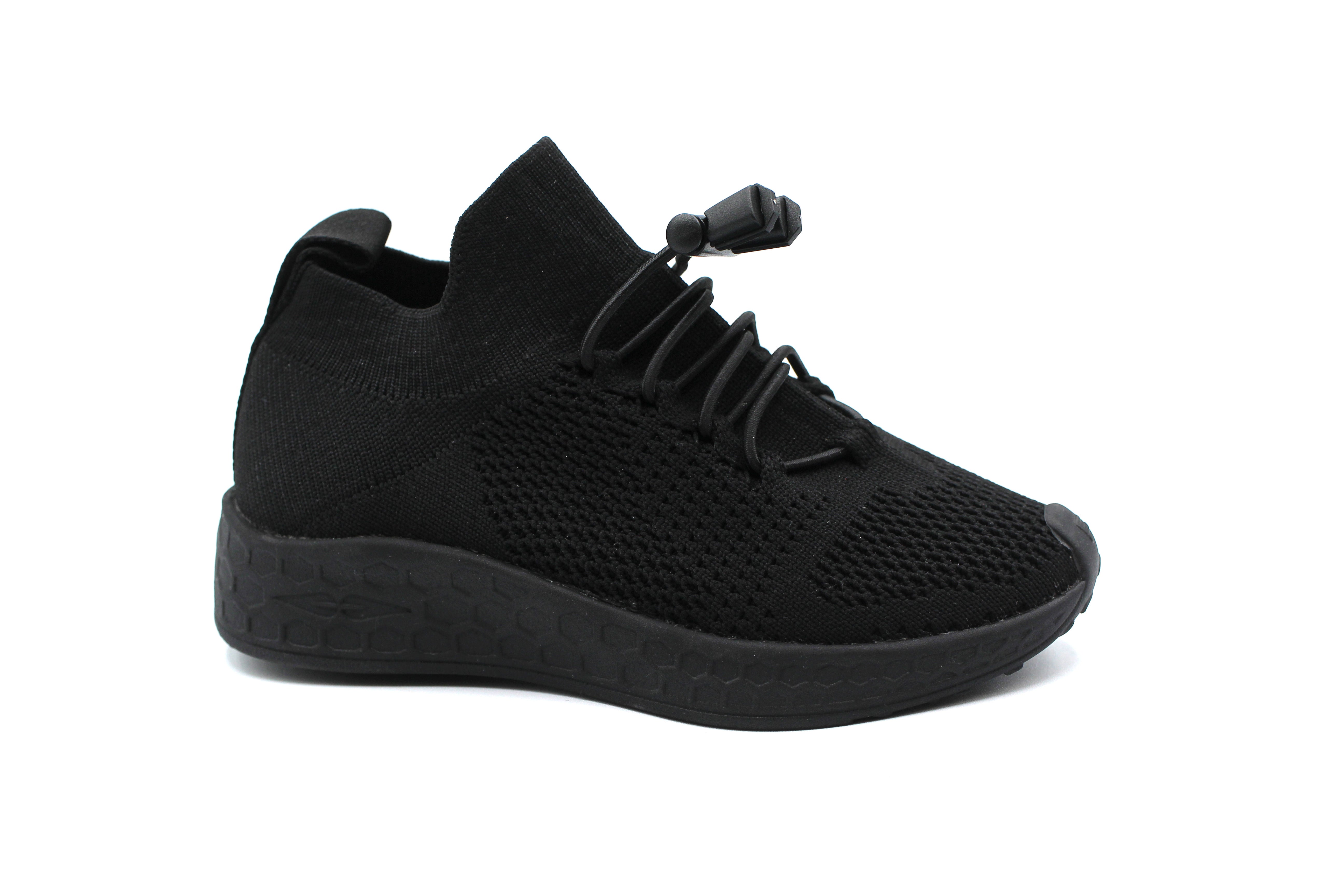 Fessura Black Knit Rungang Sock Sneaker
