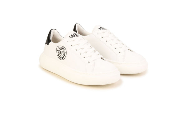 Karl Lagerfeld White Logo Lace-Up Sneaker