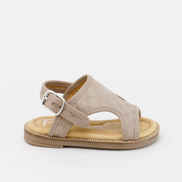Papanatas Taupe Quilted Buckle Sandal