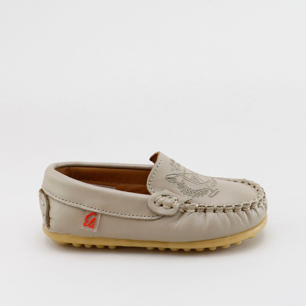 Papanatas Taupe Embroidered Loafer
