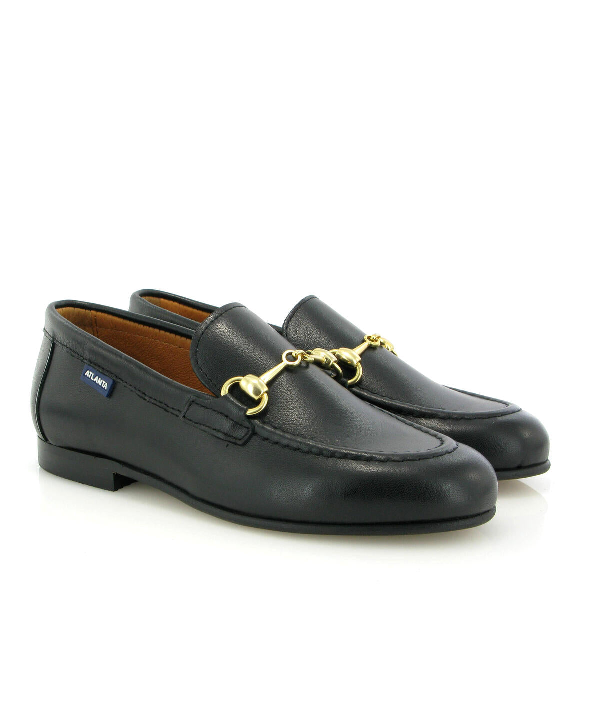 Atlanta Black Smooth Loafer With Buckle