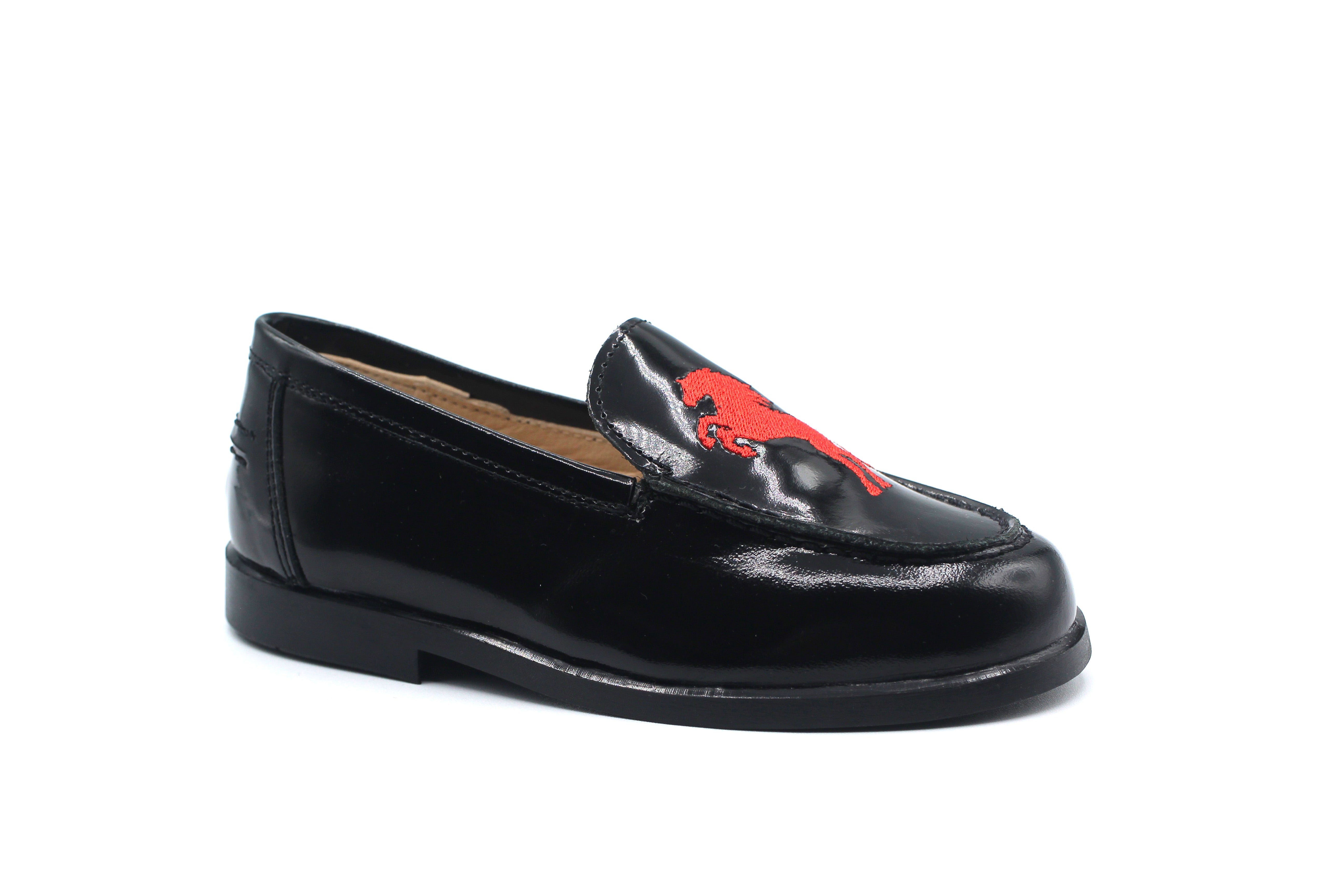 LMDI Black with Red Horse Loafer