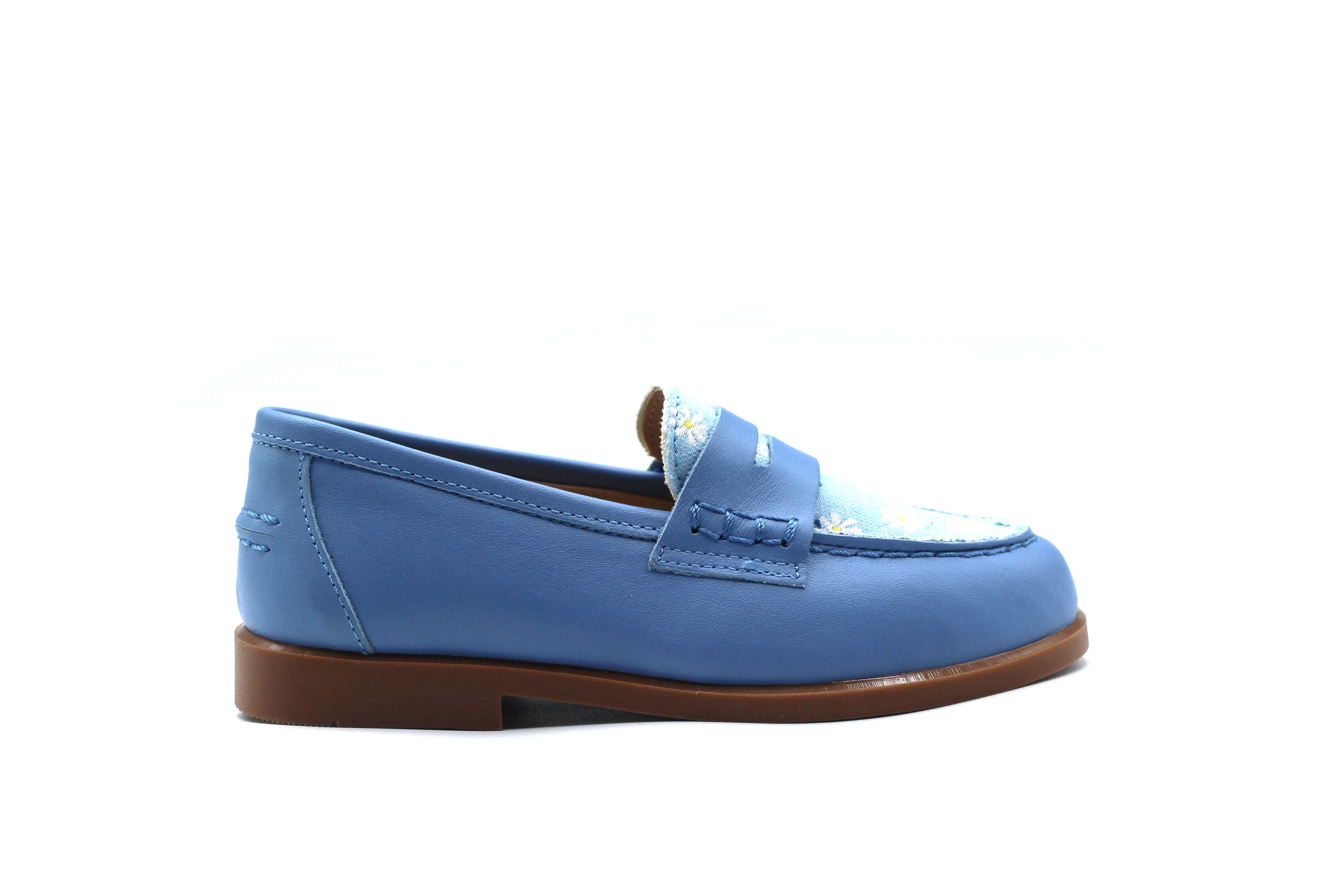 Lmdi Blue Floral Penny Loafer