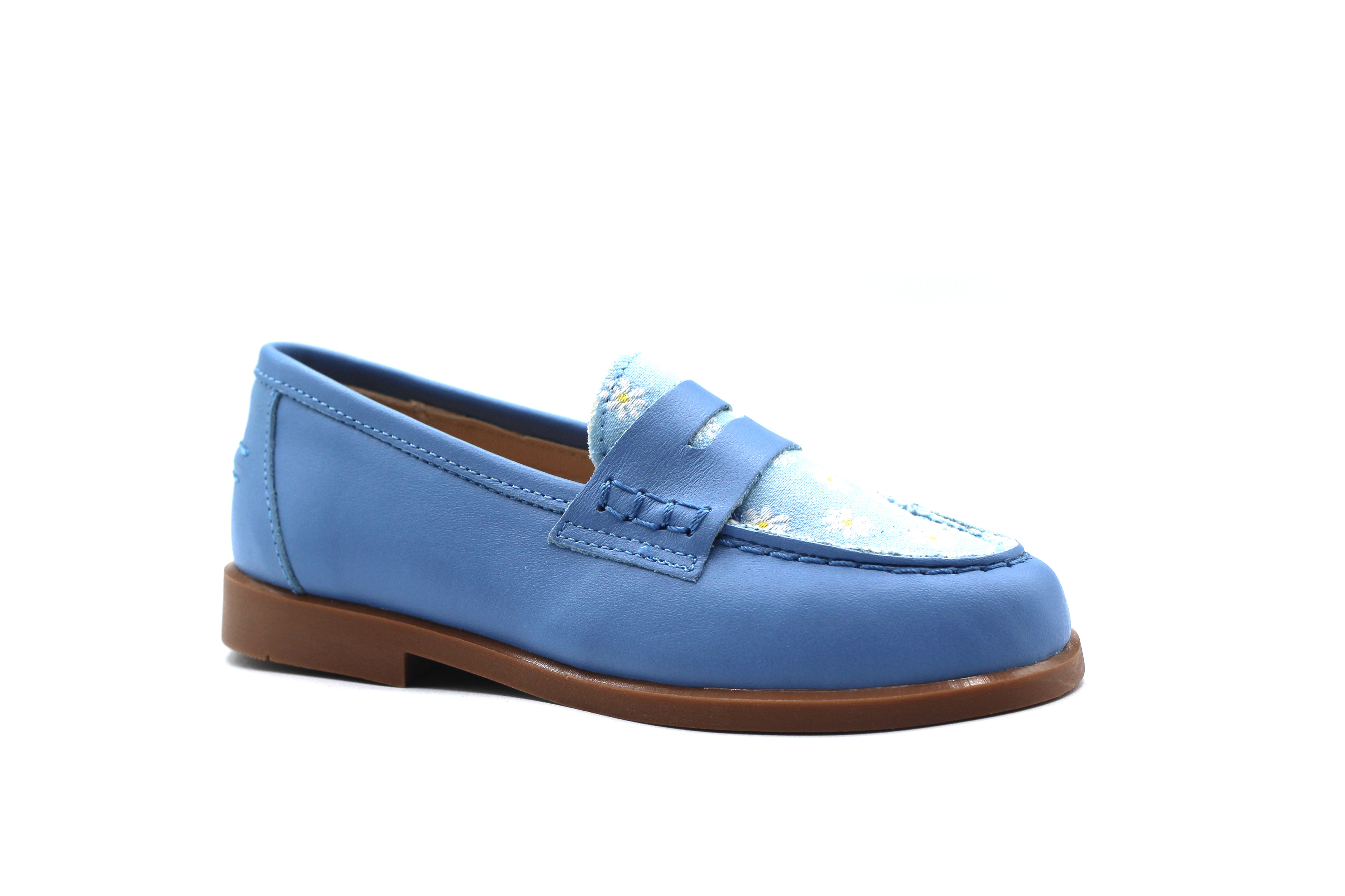 Lmdi Blue Floral Penny Loafer