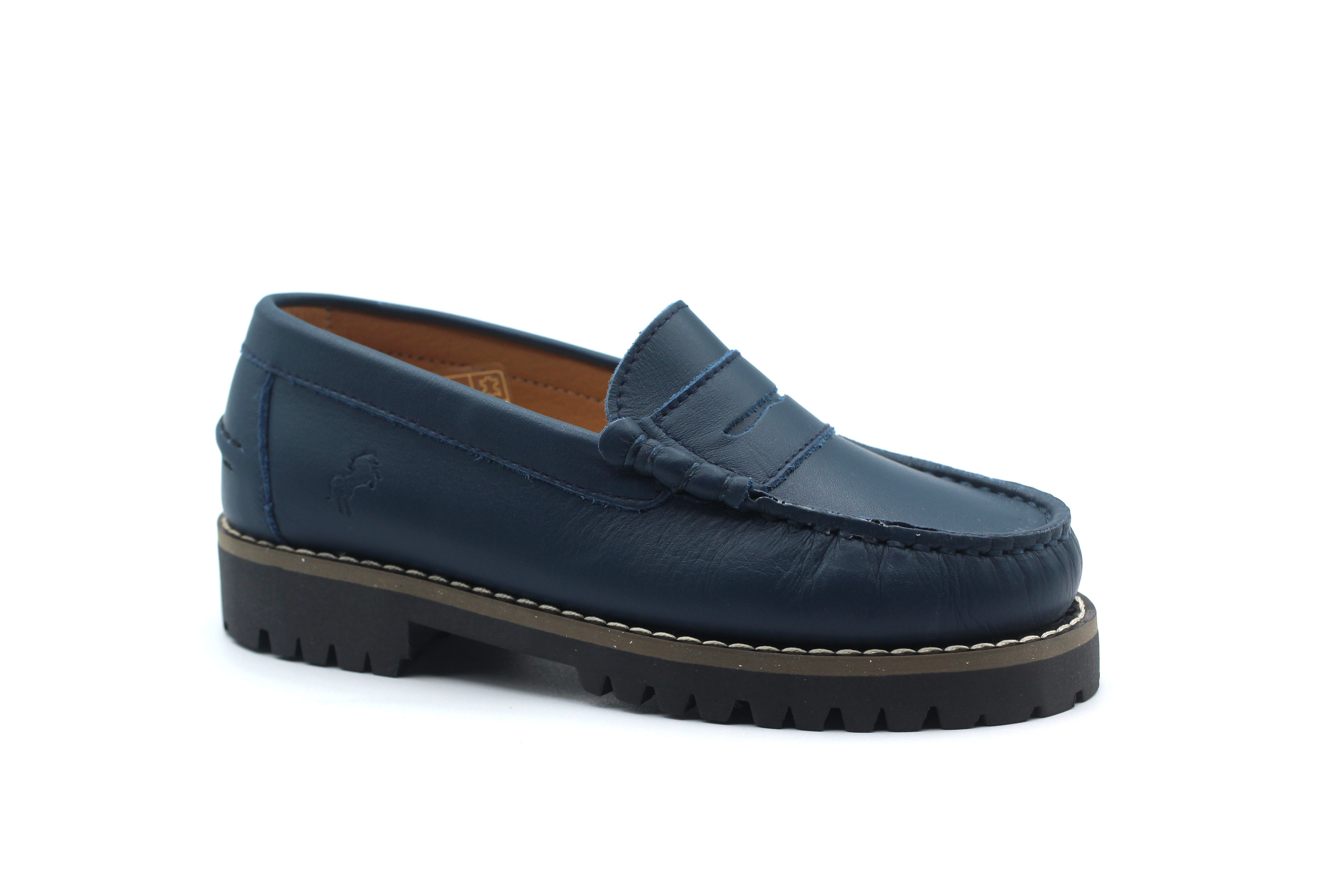 LMDI Navy Marine Chunky Penny Loafer