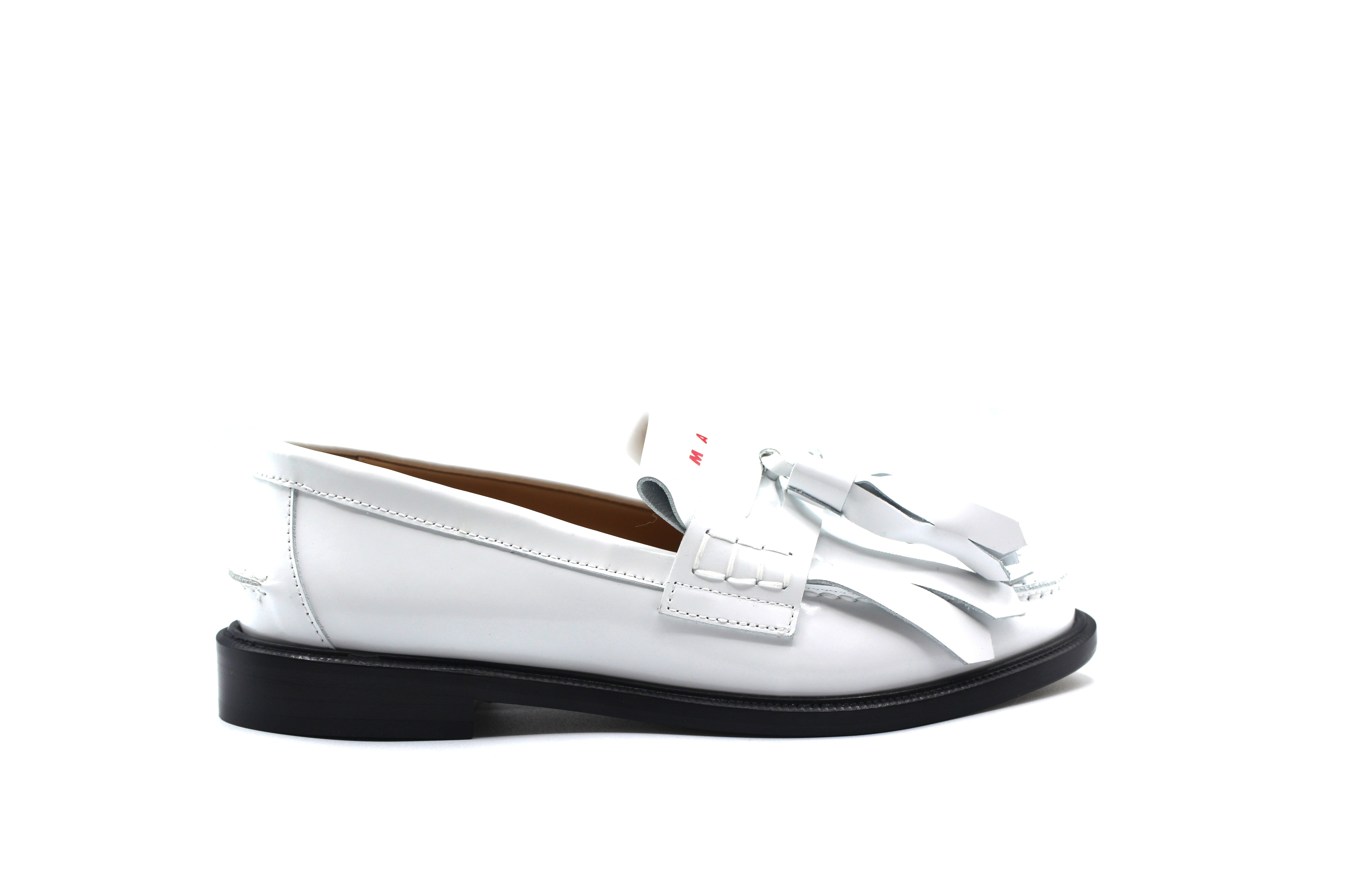 Marni White Big Fringe Loafer