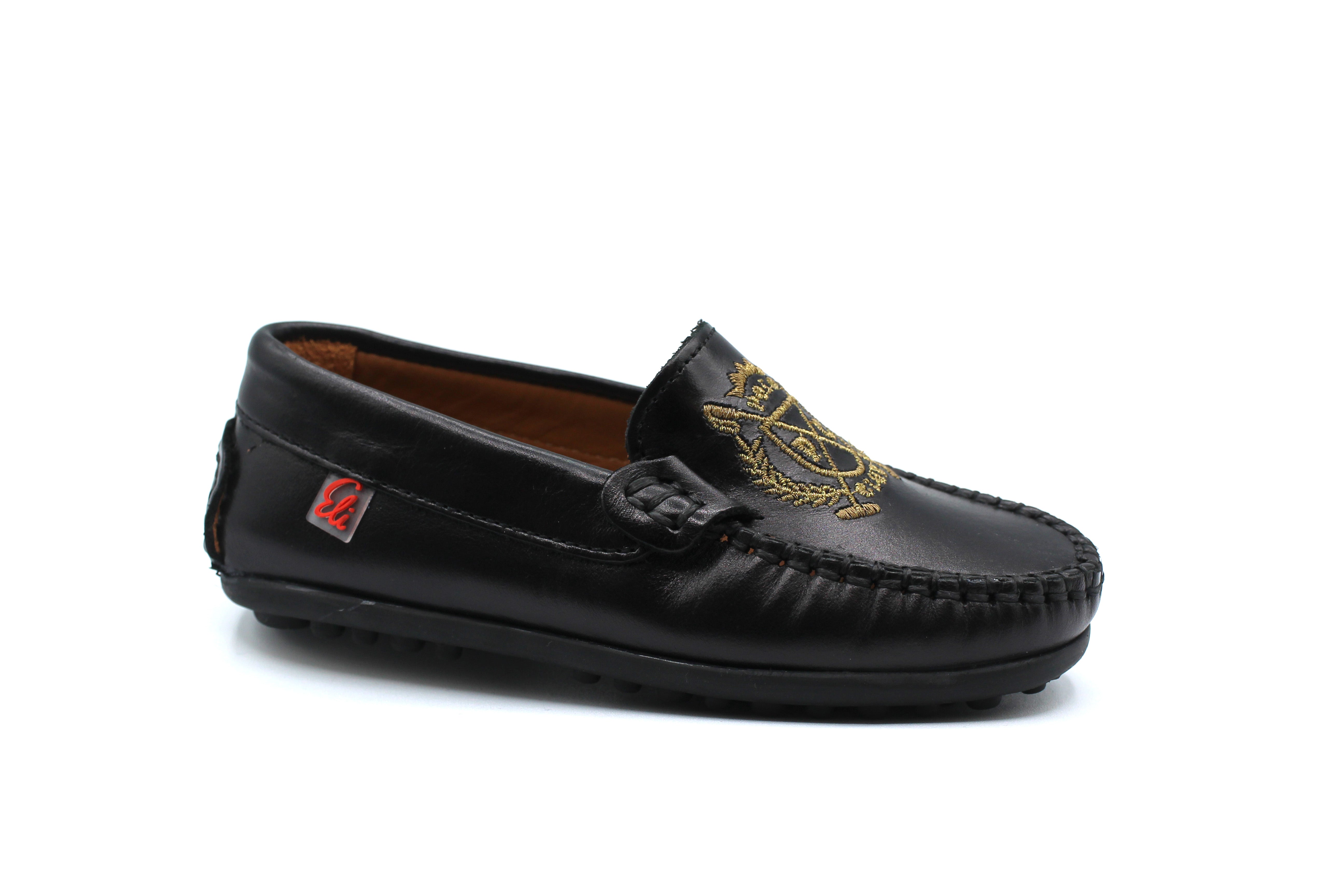 Papanatas Black Embroidered Loafer