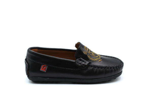 Papanatas Black Embroidered Loafer
