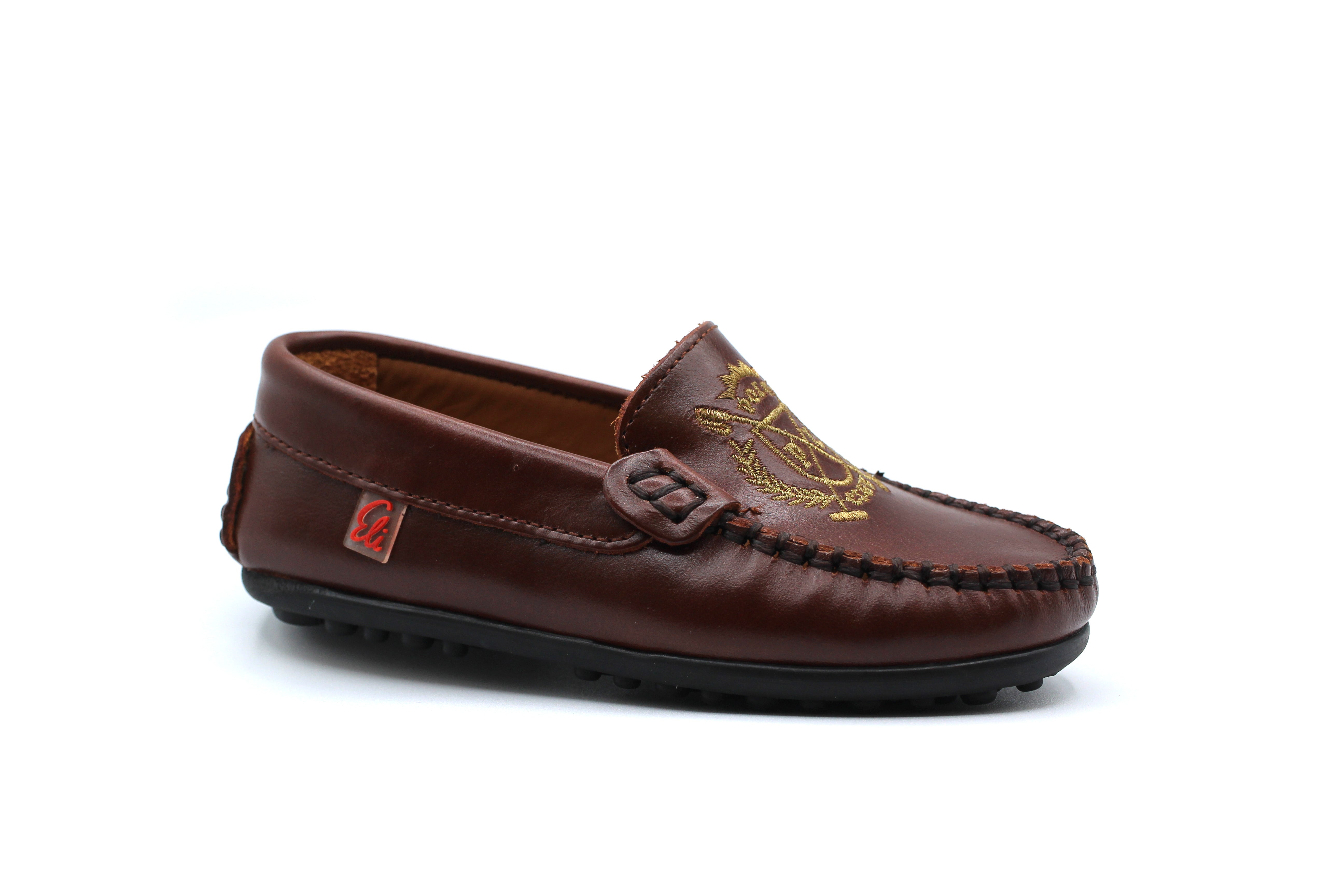 Papanatas Nuez Brown Embroidered Loafer