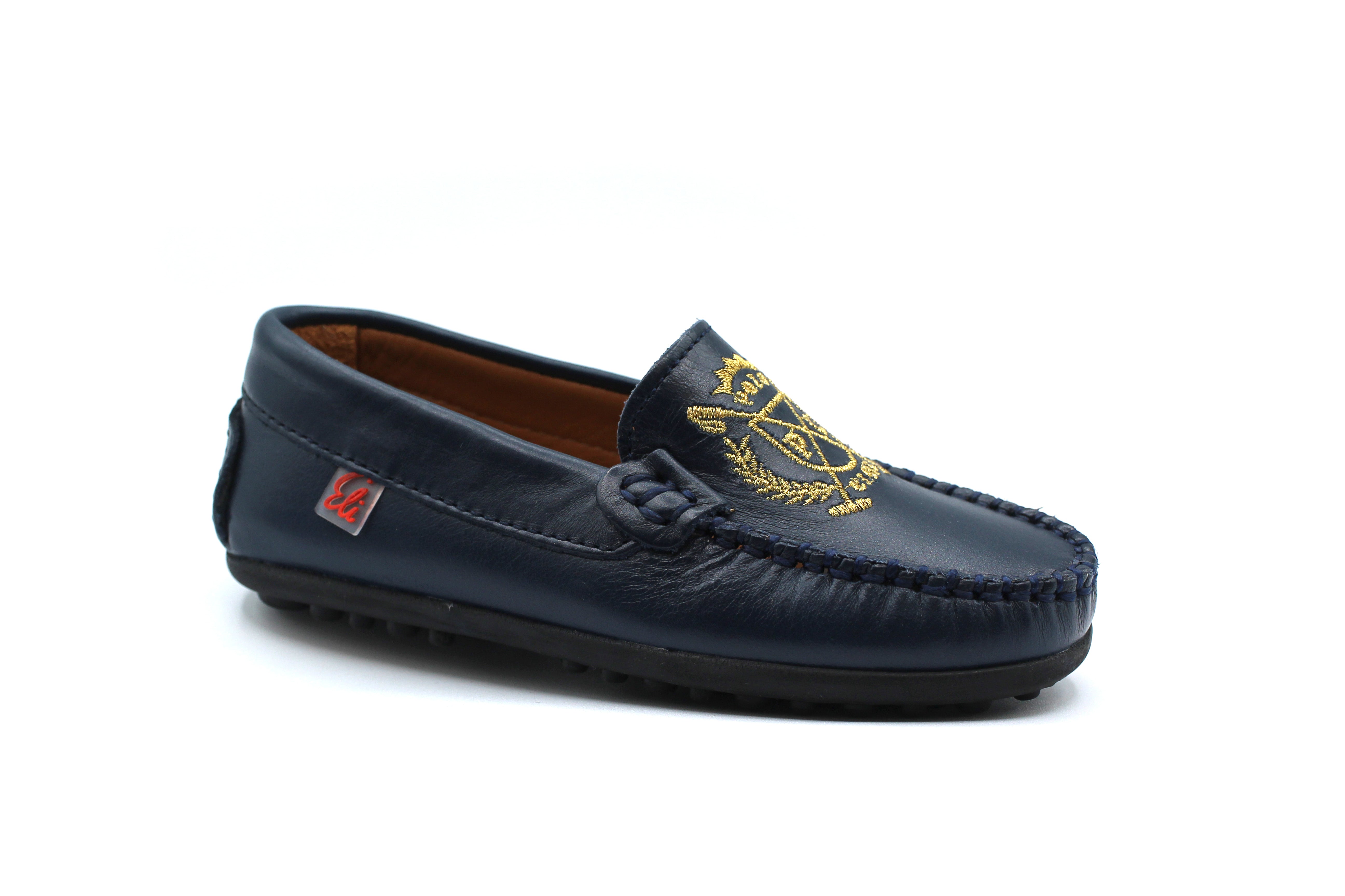 Papanatas Navy Embroidered Loafer