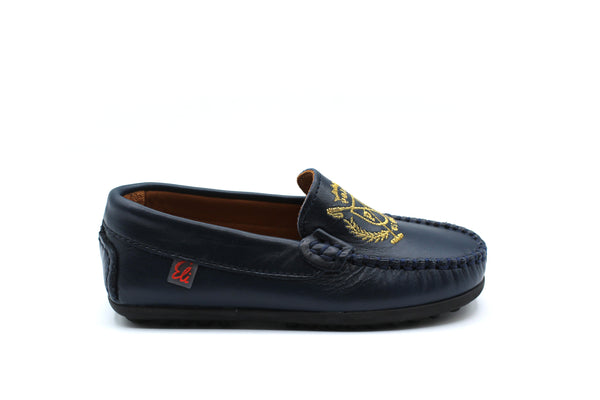 Papanatas Navy Embroidered Loafer