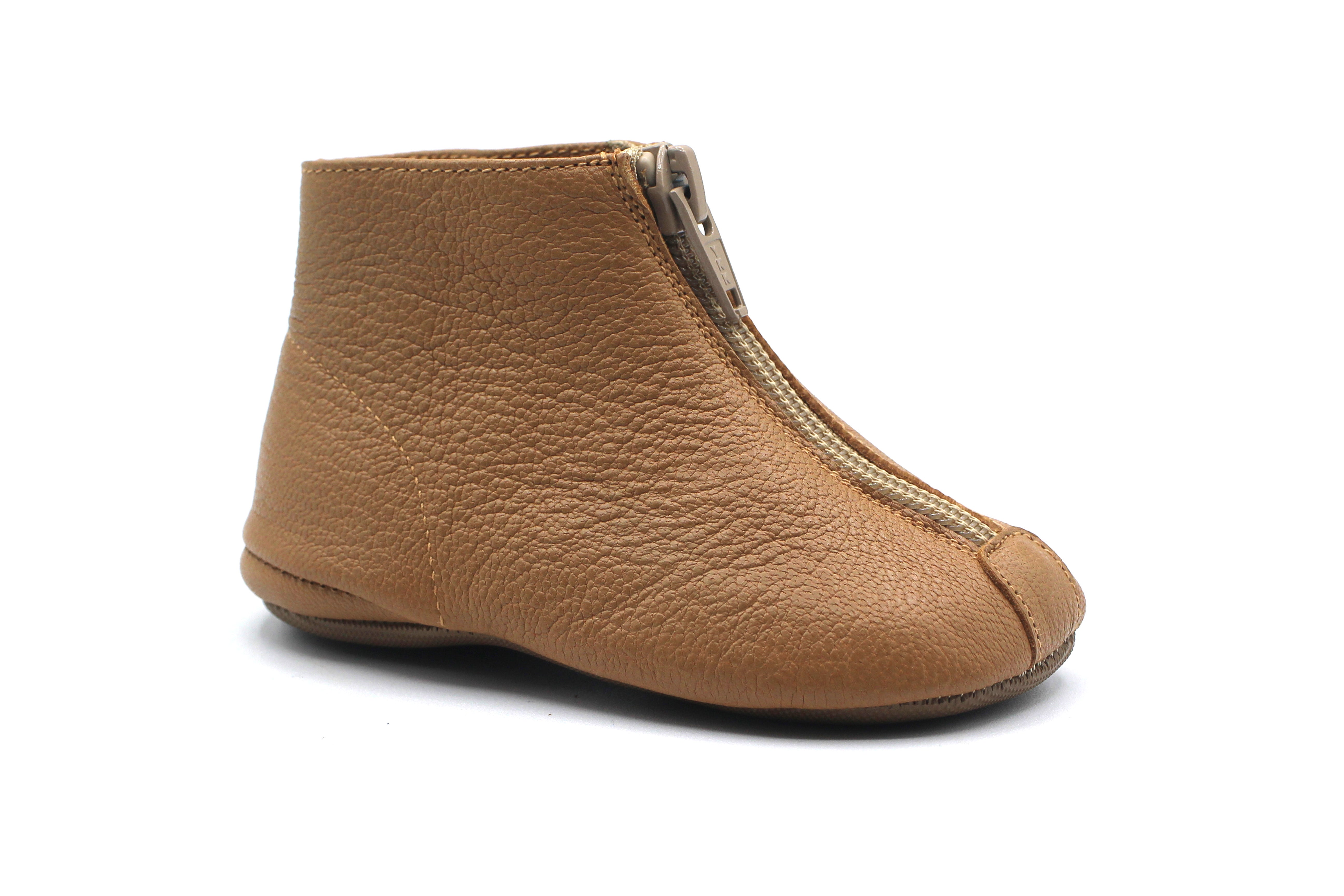 Pepe Caramel Zipper Bootie